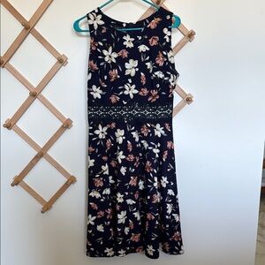 Pink and Blue Sleeveless Midi Sundress